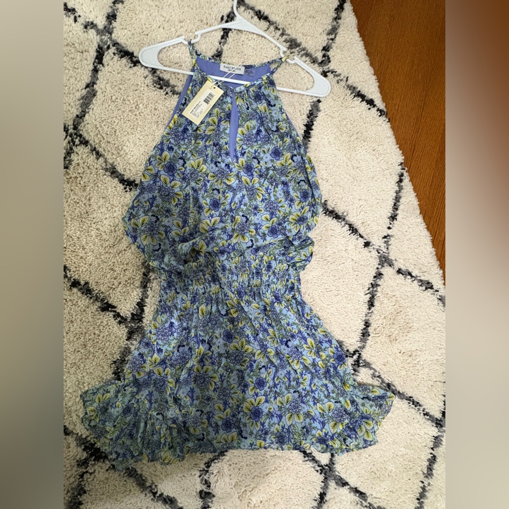 Ramy Brook Blue and Green Pleated Smocked Sundress - Picture 3 of 4